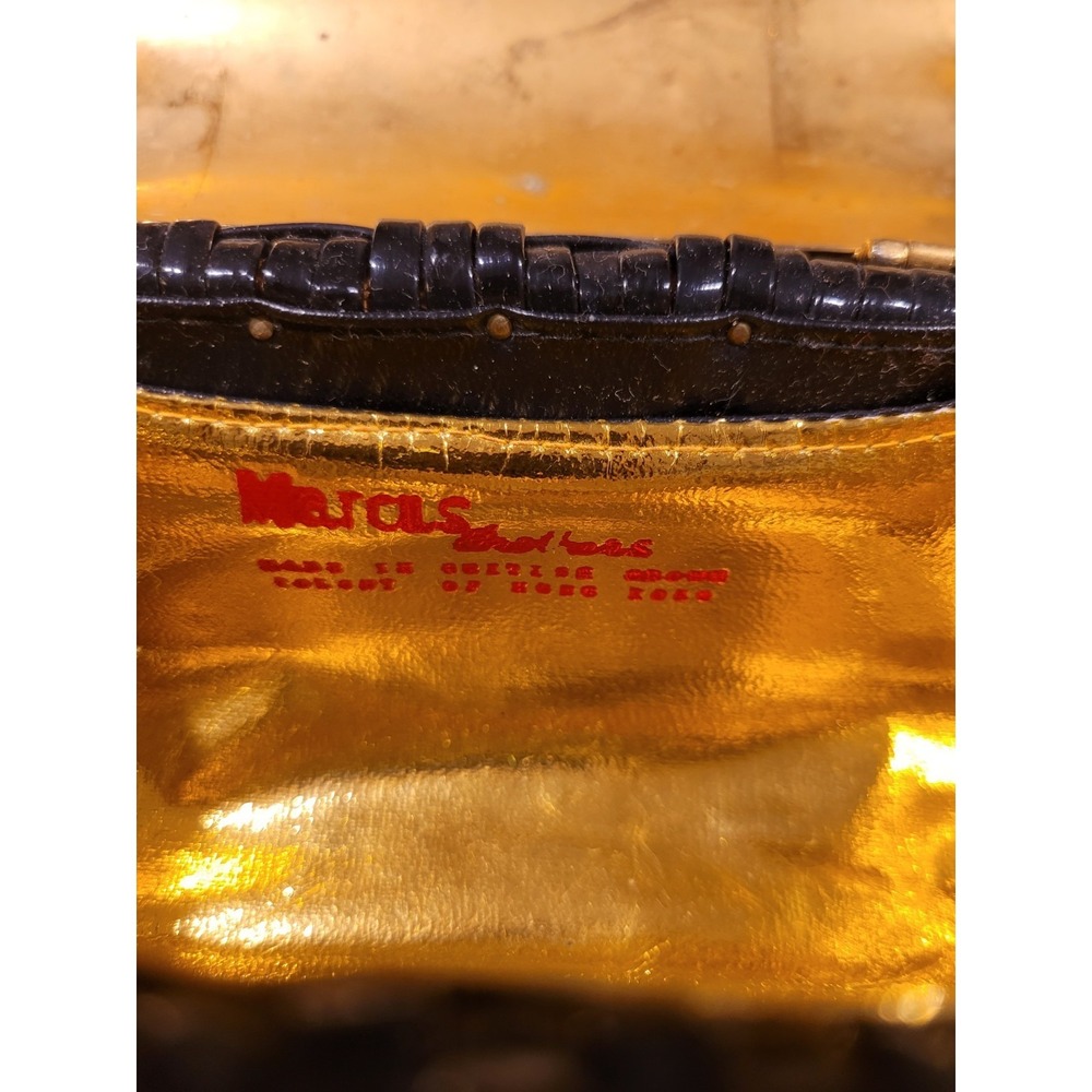 1950-1960s Marcus Brothers Vintage Basket Weave Handbag w/ Gold Metal Lid *Rare* - Picture 8 of 12